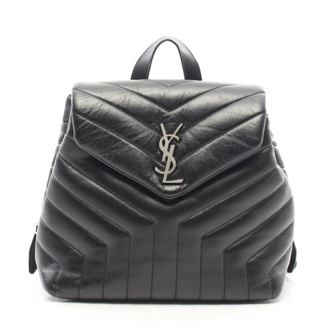 SAINT LAURENT PARIS Loulou 雙肩包 487220 黑色真皮 二手 女款