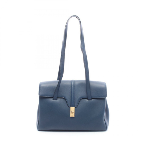 CELINE 16 Seize 中型軟皮單肩包 195543CR8 皮革 海軍藍 二手 女士