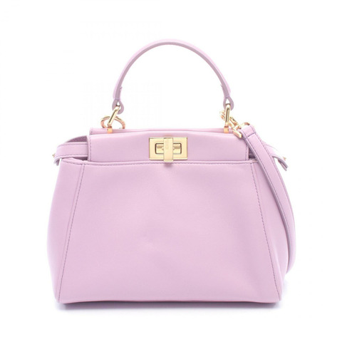 FENDI 迷你 Peekaboo 單肩斜背包 8BN244 紫色皮革 二手 女士