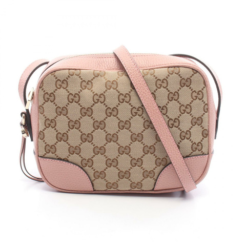 GUCCI Bree GG帆布單肩斜背包 449413 帆布皮革 米色 二手