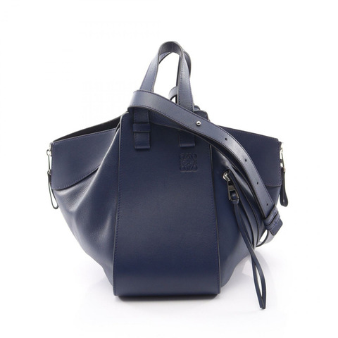 LOEWE HAMMOCK SMALL 單肩斜背包 387 30 S35 皮革 藍色 二手
