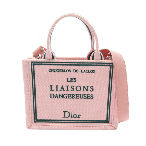 Christian Dior BOOK TOTE 小號肩斜背包 帆布粉紅