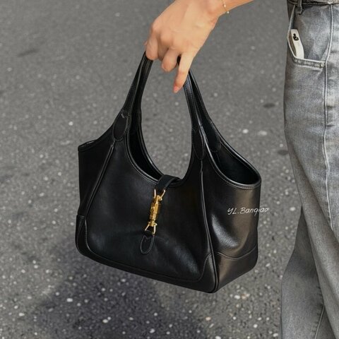 S5639-GUCCI Mercato黑牛皮金釦小號托特包866646