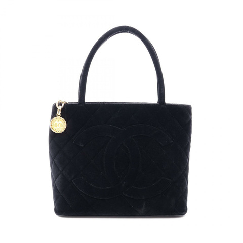 香奈兒 (CHANEL) Medallion Tote 單肩手提包 A01804 黑色織品 GHW 二手 女士 CC