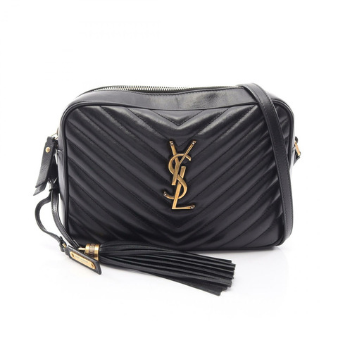 SAINT LAURENT PARIS LOU Monogram 單肩斜背包 574494 皮革 Bk 二手