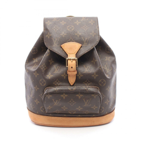 路易威登 Montsouris MM 雙肩包 M51136 Monogram 皮革 棕色 二手