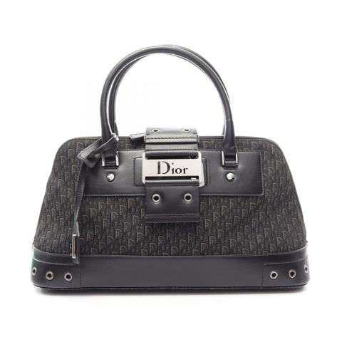 Christian Dior 街頭時尚 Trotter 手提包，帆布皮革材質，黑色，二手女款