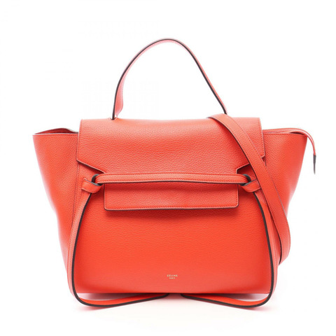 CELINE BELT MINI 單肩手提包 176103 紅色皮革 二手 女士