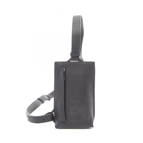LOEWE Anagram 直式 T 型口袋腰包 C660P02X01 黑色皮革二手