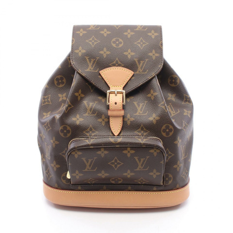 路易威登 Montsouris MM 雙肩包 M51136 Monogram 皮革 棕色 二手