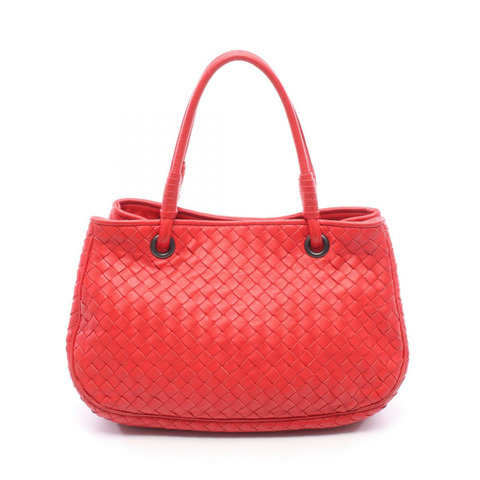 BOTTEGA VENETA Intrecciato 紅色皮革手提包（二手女款）