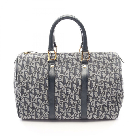 Christian Dior Trotter 手提旅行包，帆布皮革材質，灰色/海軍藍，二手