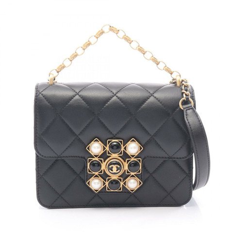 香奈兒 (CHANEL) 絎縫鏈條肩背斜背包 AS1889 黑色皮革 金色五金 二手