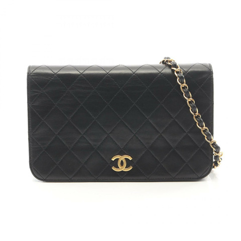香奈兒 (CHANEL) 絎縫鏈條單背包 A03568 羊皮 黑色 二手 金色五金