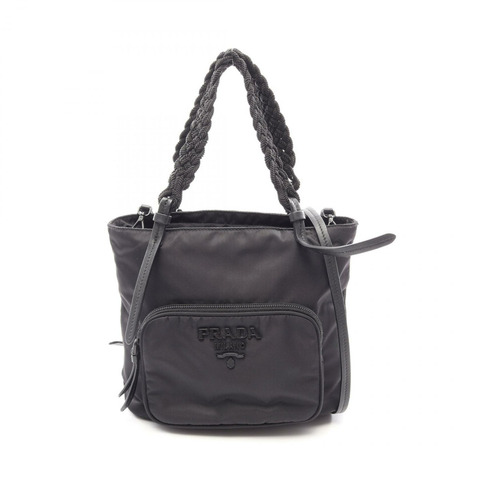PRADA TESSUTO+PASSAMA 單肩斜背包 1BA207 尼龍黑色 二手 女士