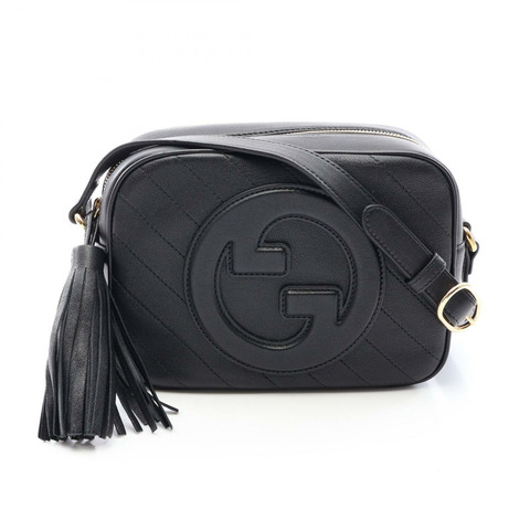 GUCCI Gucci Blondie 單肩斜背包 742360 黑色皮革 二手 女士 GG