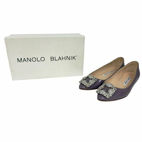 Manolo Blahnik 水鑽扣 平底鞋