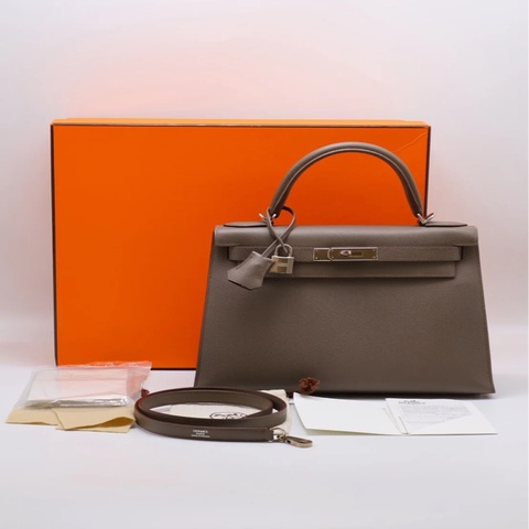 Hermes 外縫Kelly28 錫器灰 Epsom