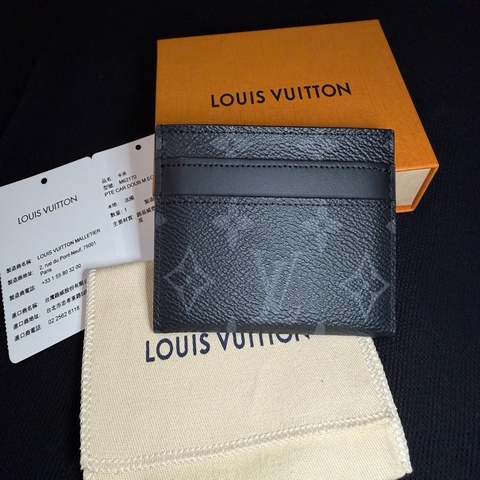 【正品全套】LV M62170 經典黑灰花 Porte Cartes Double 卡夾 / 名片夾（附盒/袋/購標）