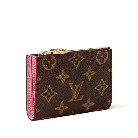 ［全配］Louis Vuitton（LV）Lisa短夾 帆布老花粉色內裏 皮夾