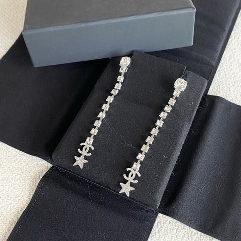 Chanel 香奈兒 水鑽流蘇五角星 耳環