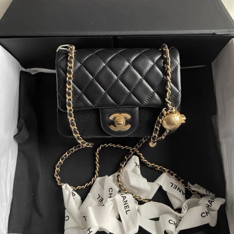 Chanel 香奈兒黑金金球方胖子 芯片款 🈶購證 近全新