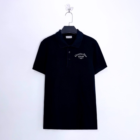 Dior Christian Atelier Logo圓領Polo領短袖上衣 黑 S