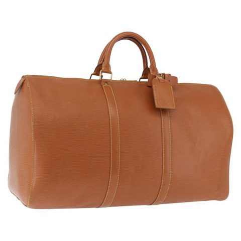 路易威登 Epi Keepall 50 波士頓包 棕色 M42968 LV Auth 191331A