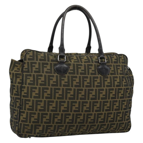 FENDI Zucca帆布托特包 尼龍 黑色 棕色 正品 am12068V