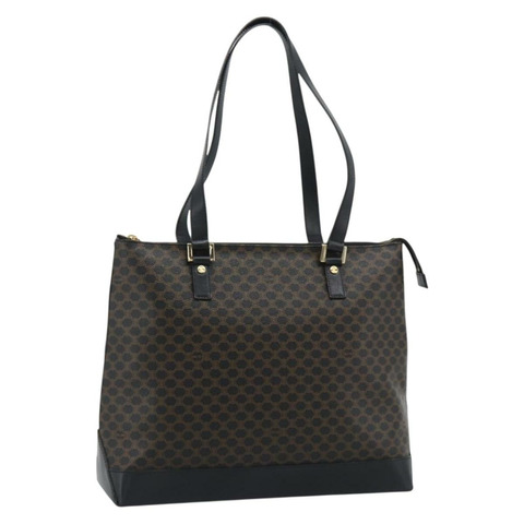 CELINE Macadam帆布托特包 PVC皮革 黑色 金色 正品 191826V