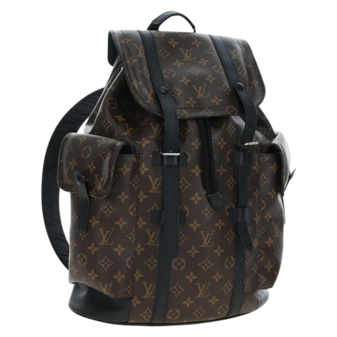 路易威登 Monogram Macassar Christopher MM 雙肩包 M43735 LV Auth 192839V