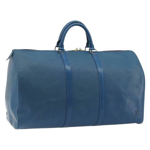 路易威登 Epi Keepall 50 波士頓包 藍色 M42965 LV Auth 193878A