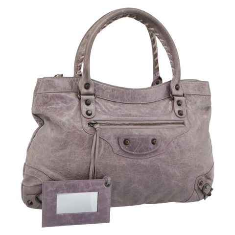 BALENCIAGA Perth 手提包 紫色皮革 128522 正品 193809V