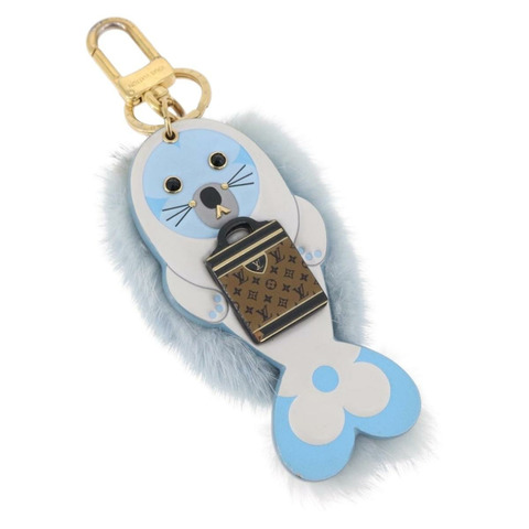 路易威登 Porte Cles LV 海豹包飾毛絨淺藍色 M00550 LV 正品 194719M