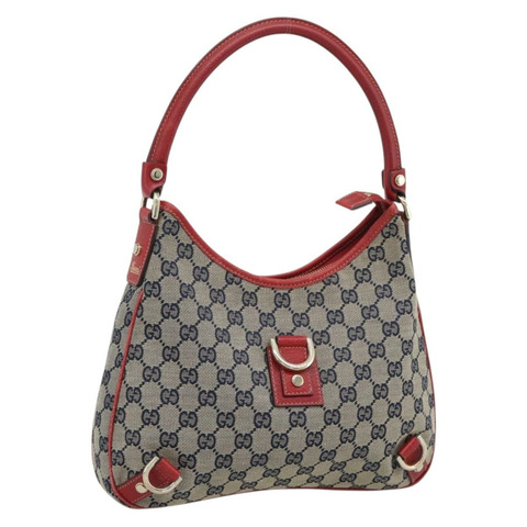 GUCCI Abbey GG帆布單肩包 海軍藍 金色 130738 正品 193896V
