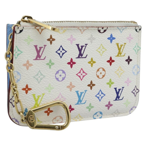 路易威登 Monogram Multicolor Pochette Cles NM 白色 M93733 LV Auth 195617V