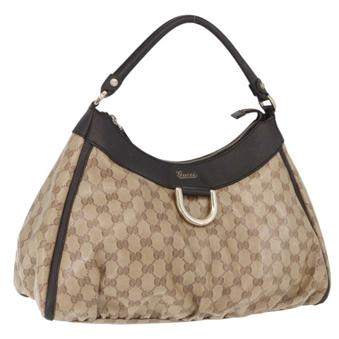 GUCCI GG Crystal Abbey 帆布包，米色/金色，奧特萊斯款，貨號 272380，正品編號 194842V