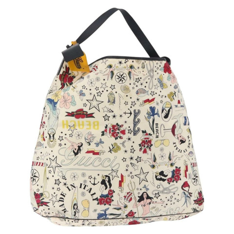 GUCCI 尼龍象牙色單肩包 正品 194989A