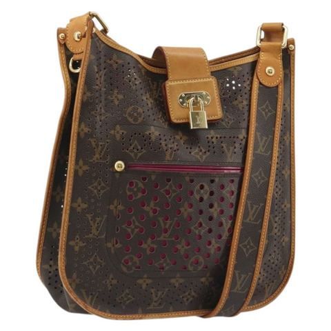 路易威登 Monogram Perfo Musette 粉紅肩背包 M95172 LV Auth 196087A