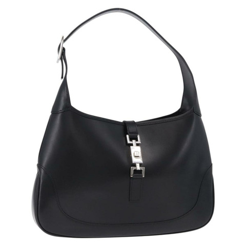GUCCI Jackie 肩背包 皮革 黑色 銀色 001 3306 2684 正品 196840V