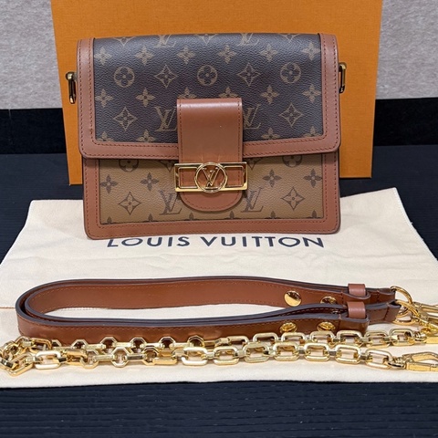 LV 達芙妮 中號 21年全套 雙肩帶 芯片款
