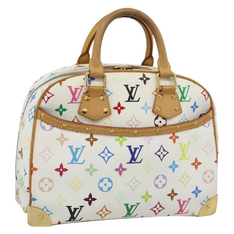 路易威登 Monogram Multicolor Trouville 手提包 白色 M92663 正品 BA14691A