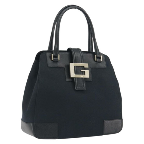 GUCCI 手提包 帆布 黑色 金色調 002 1103 正品 BA14728A