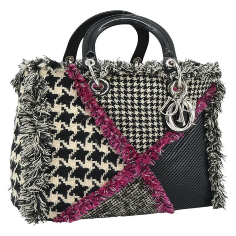 Christian Dior Diorissimo 手提包 帆布 黑白款 正品 bs36646V