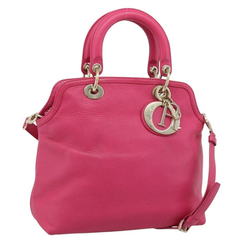 Christian Dior Diorissimo 手提包 皮革 2way 粉金配色 正品 bs36402V