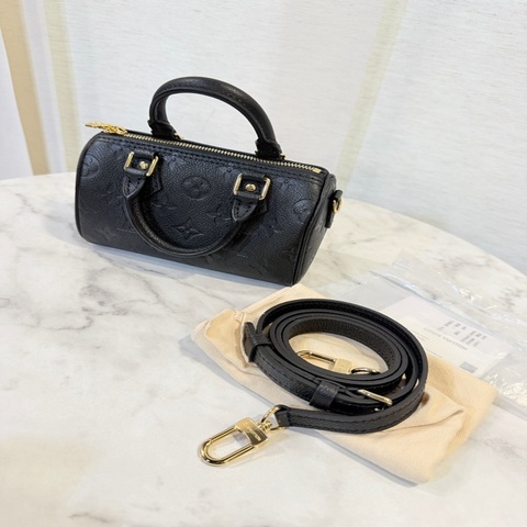 LV NANO SPEEDY 黑牛皮