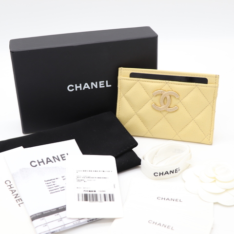Chanel 香奈兒 經典 米黃色 魚子醬小牛皮 卡夾