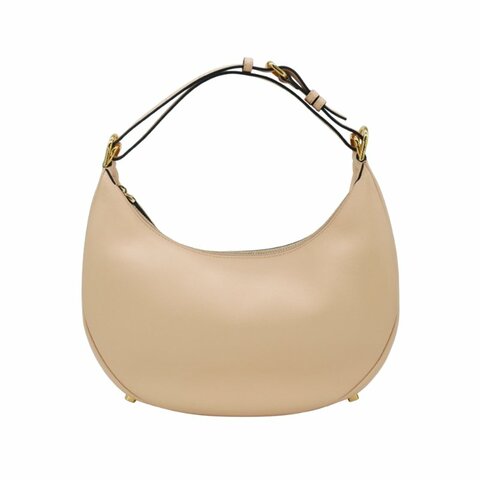 Fendi Graphy 復古金logo牛皮彎月二用包-小(8BR798-粉)