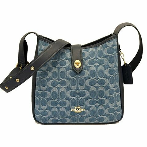 【COACH】HADLEY牛仔單寧肩斜背兩用馬鞍包(牛仔藍)