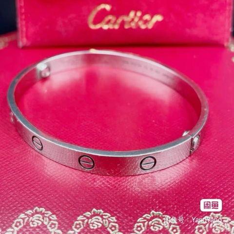 Cartier 經典 LOVE 手鐲 18K 白金 #17 Juste un clou